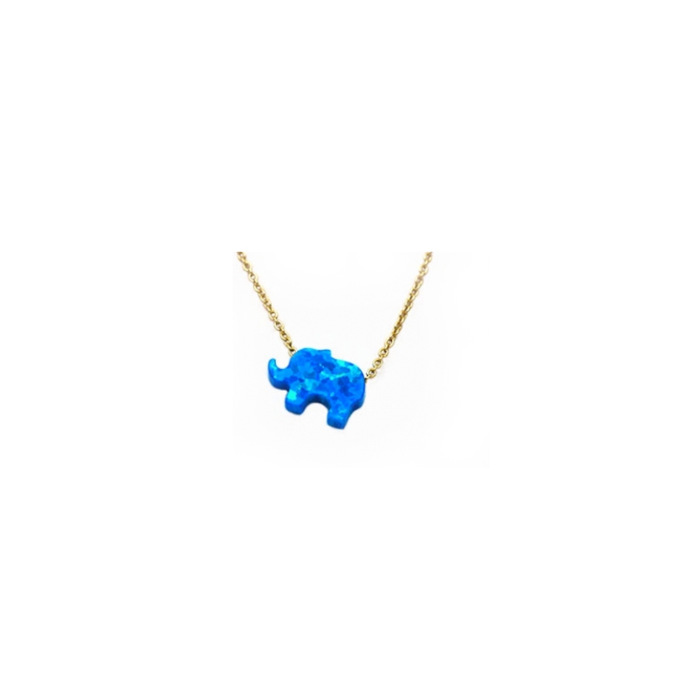 Gold Plated Sterling Silver Elephant Charm Necklace